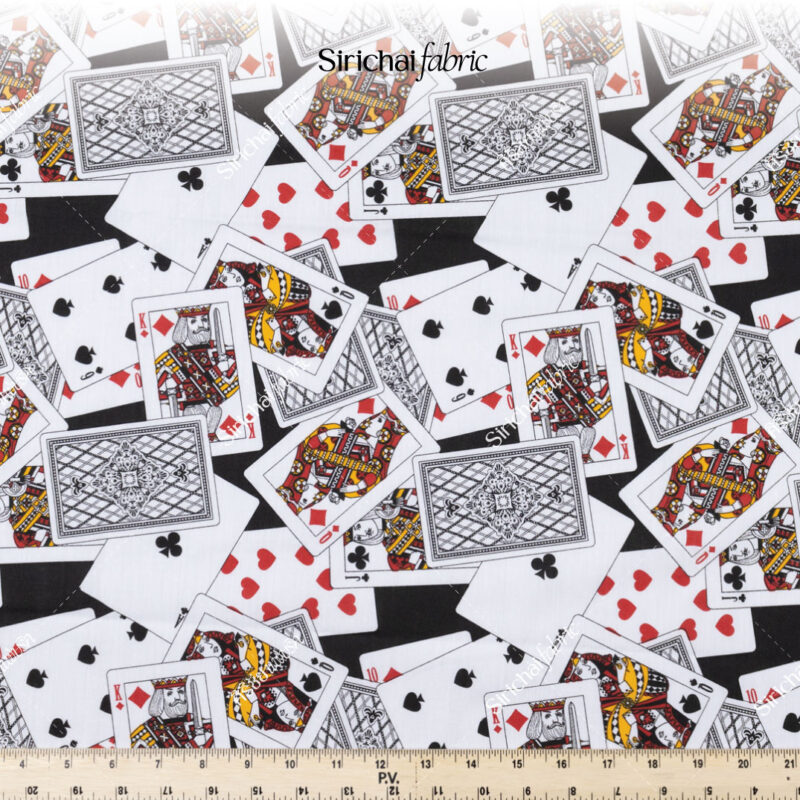 Solitaire Cloth ผ้าคอตต้อนทีซี ลายไพ่ หน้ากว้าง 45 นิ้ว - Sirichai Fabric