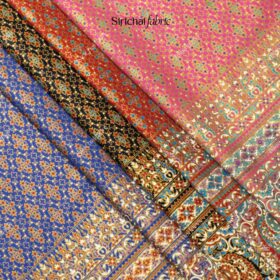 ผ้าคอตต้อน 100% ลายไทย กระจังตาอ้อย มีเชิง หน้ากว้าง 45 นิ้ว