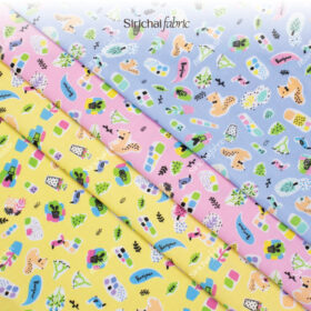 ผ้าคอตต้อนทีซี ลายกระรอก นก และต้นไม้ หน้ากว้าง 45 นิ้ว