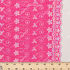 ผ้าลูกไม้คอตต้อนทีซี ปักสลับสี สีรุ้ง #22N บานเย็น